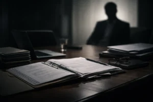 Legal intelligence investigation illustrating why critical intelligence is not found in documents, with confidential case files and strategic analysis