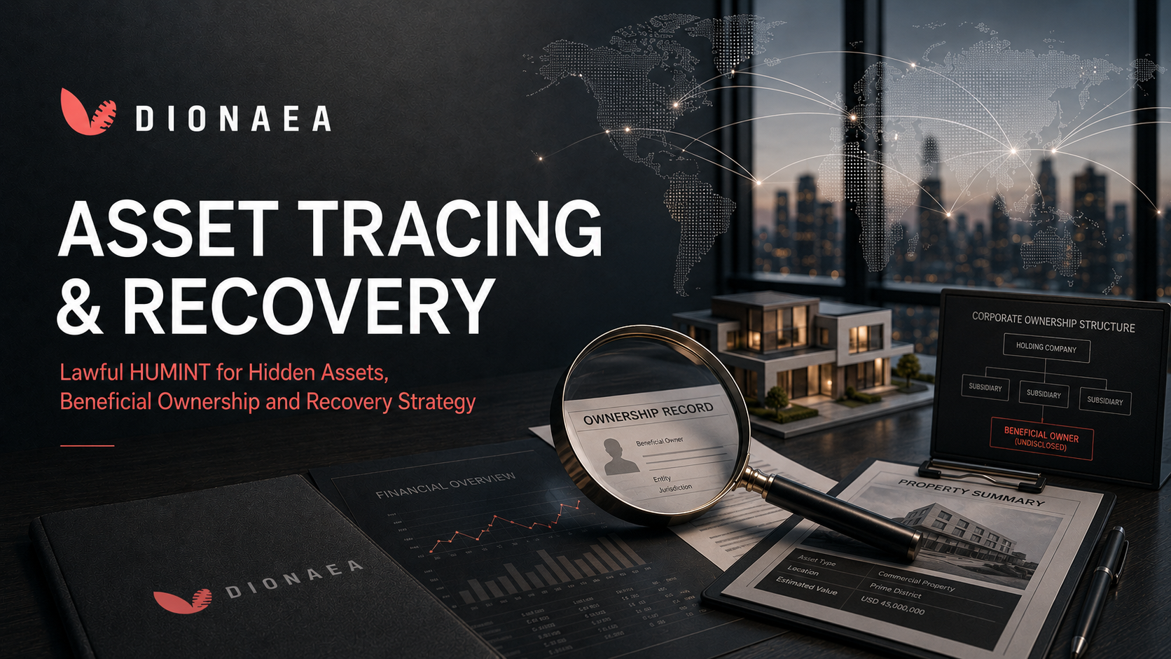 Dionaea asset tracing and recovery for hidden assets, beneficial ownership and cross-border property