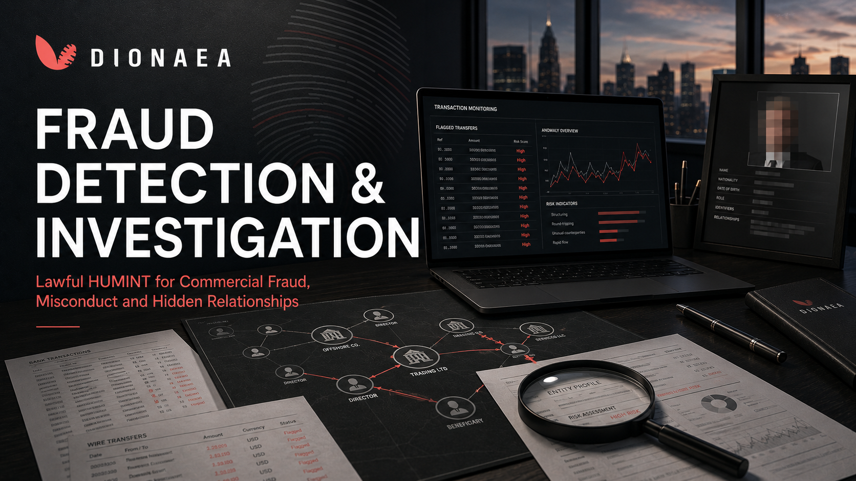 Dionaea HUMINT investigation into commercial fraud, financial misconduct and hidden relationships