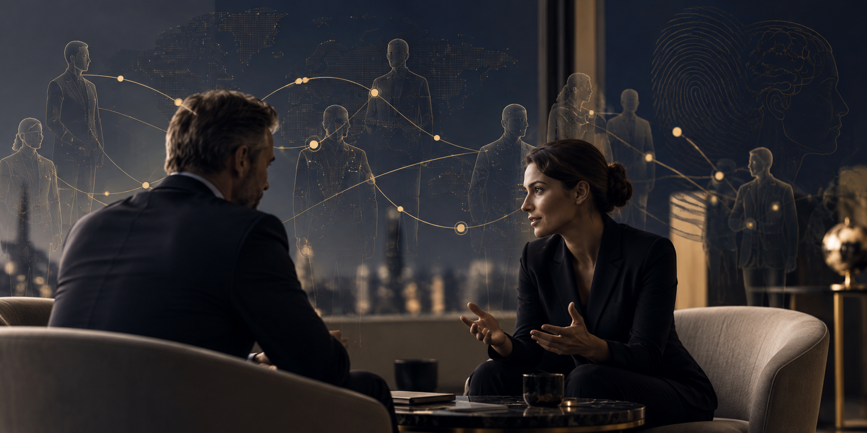 Lawful HUMINT conversation illustrating social engineering and human intelligence gathering in complex business and legal matters